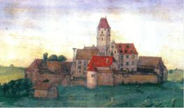 Gemlde der Burg Streichenberg von Anton Mirou, 1610 (Ausschnitt)